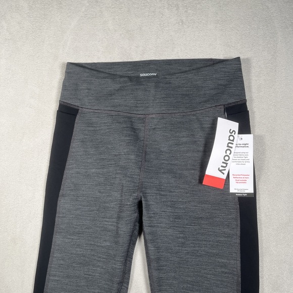 Saucony Solstice Legging Women M Running Reflective Soft-Lined Cold Weather NWT - Picture 2 of 10